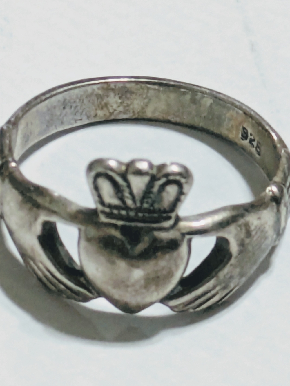 Vintage  925 Silver Claddagh Ring - Silver